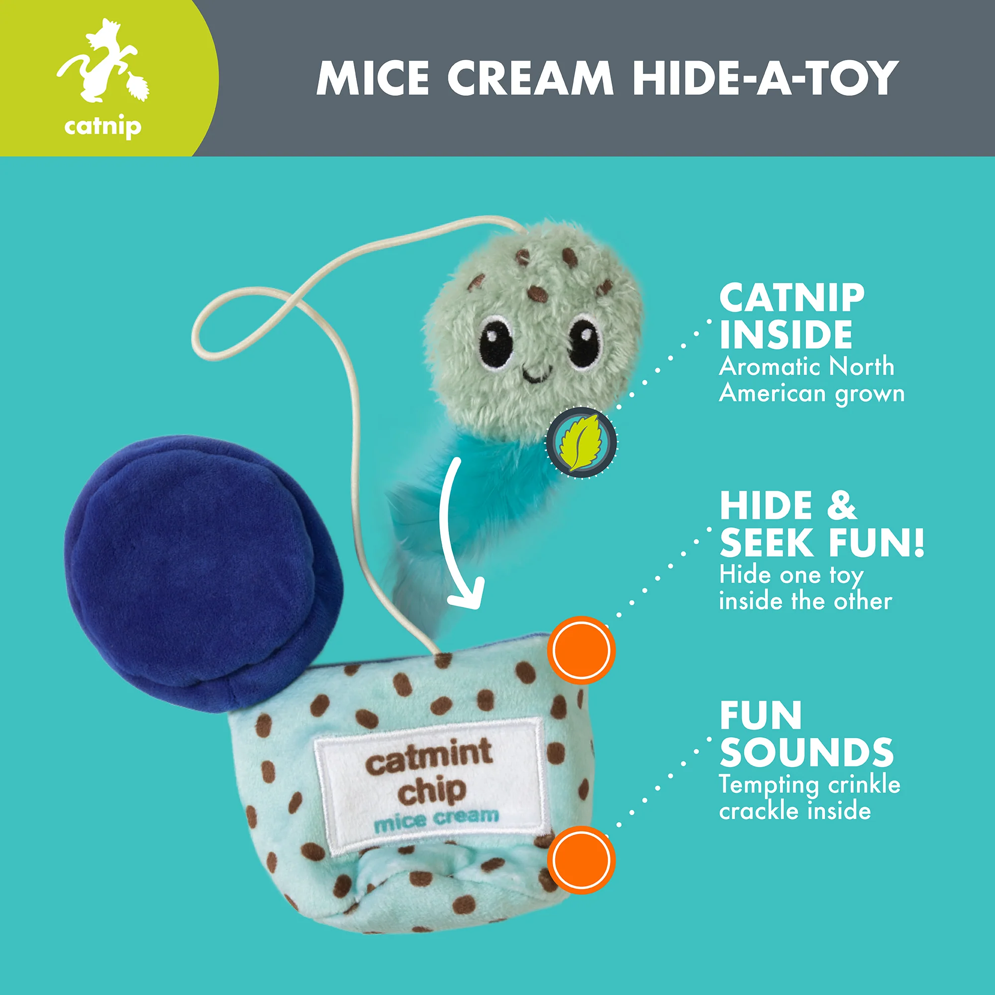 Quirky Kitty Mice Cream Hide-A-Toy Cat Toy - Image 4
