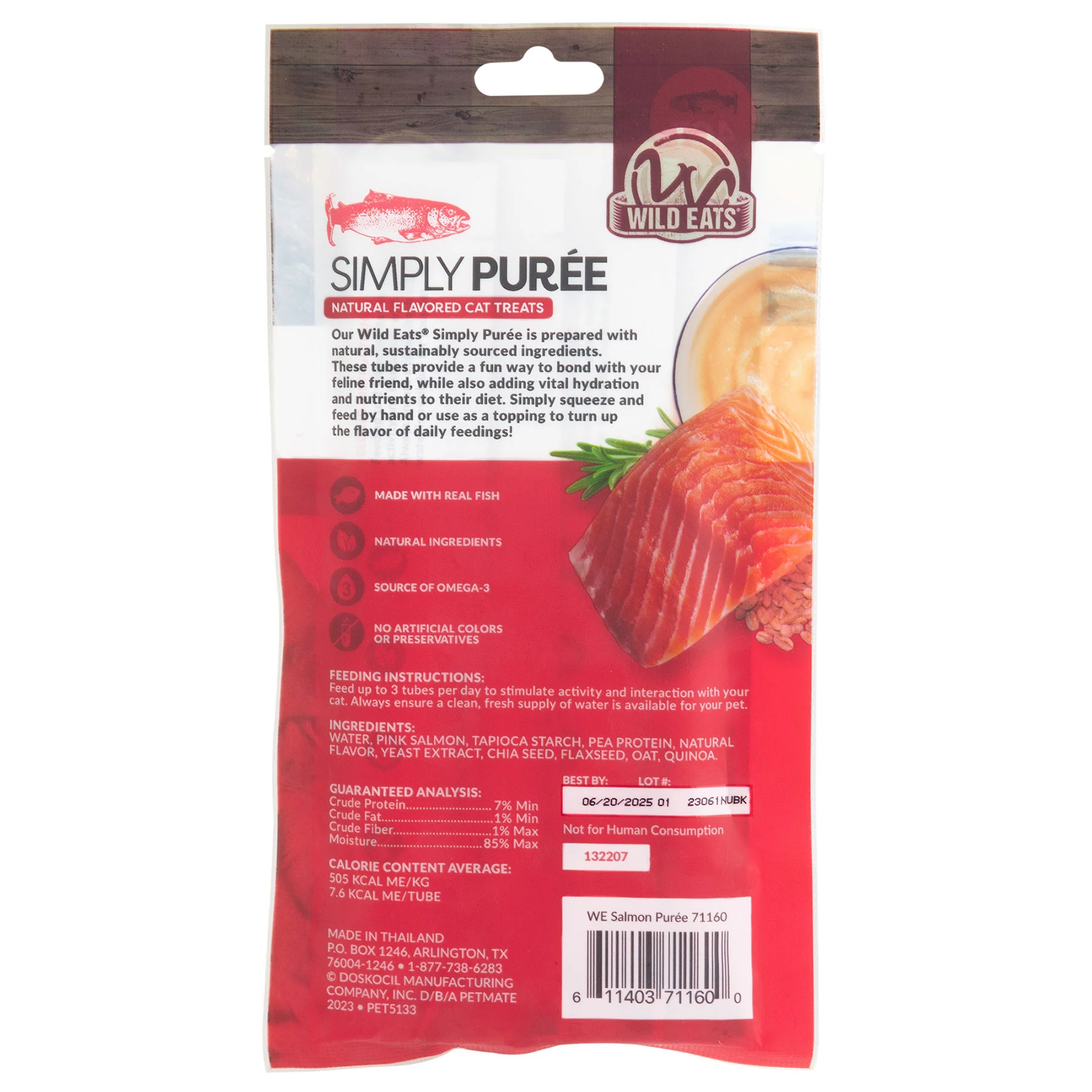 Wild Eats Simply Puree Salmon Cat Treat - Image 2